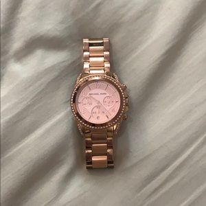 Michael Kors Rose Gold Blair Watch w/ Clear Stones